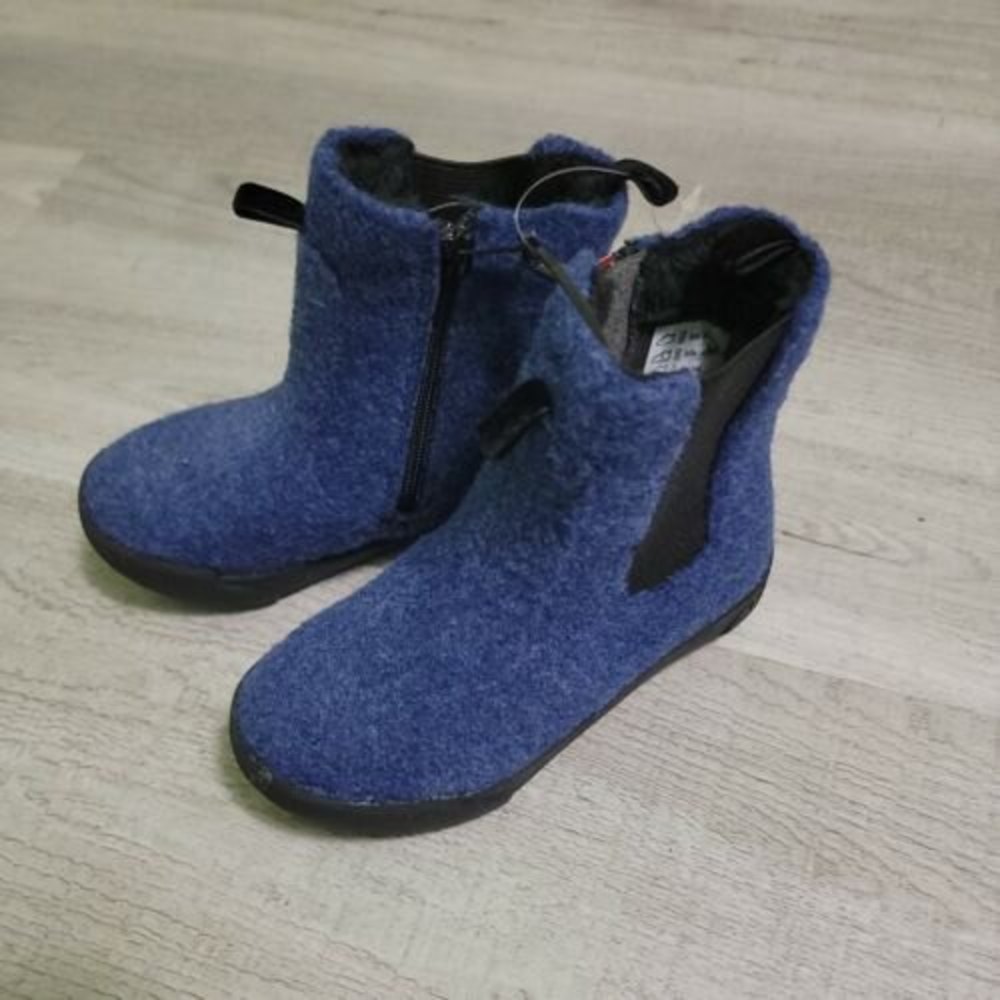 NEW Pediped Eclipse Navy Felt Flex Winter Boots Toddler 8.5T / 25 EU Vegan